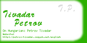 tivadar petrov business card